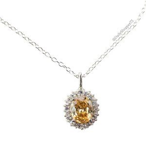 Orfevrerie Wiskemann Vintage Women's Oval Morganite Sterling Silver Necklace